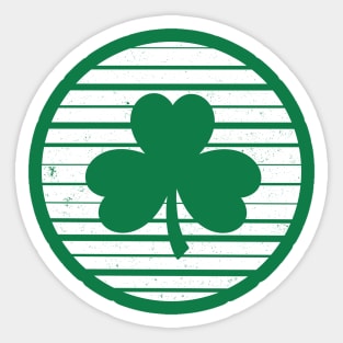 Vintage Shamrock Silhouette - White - St. Patricks Day Sticker